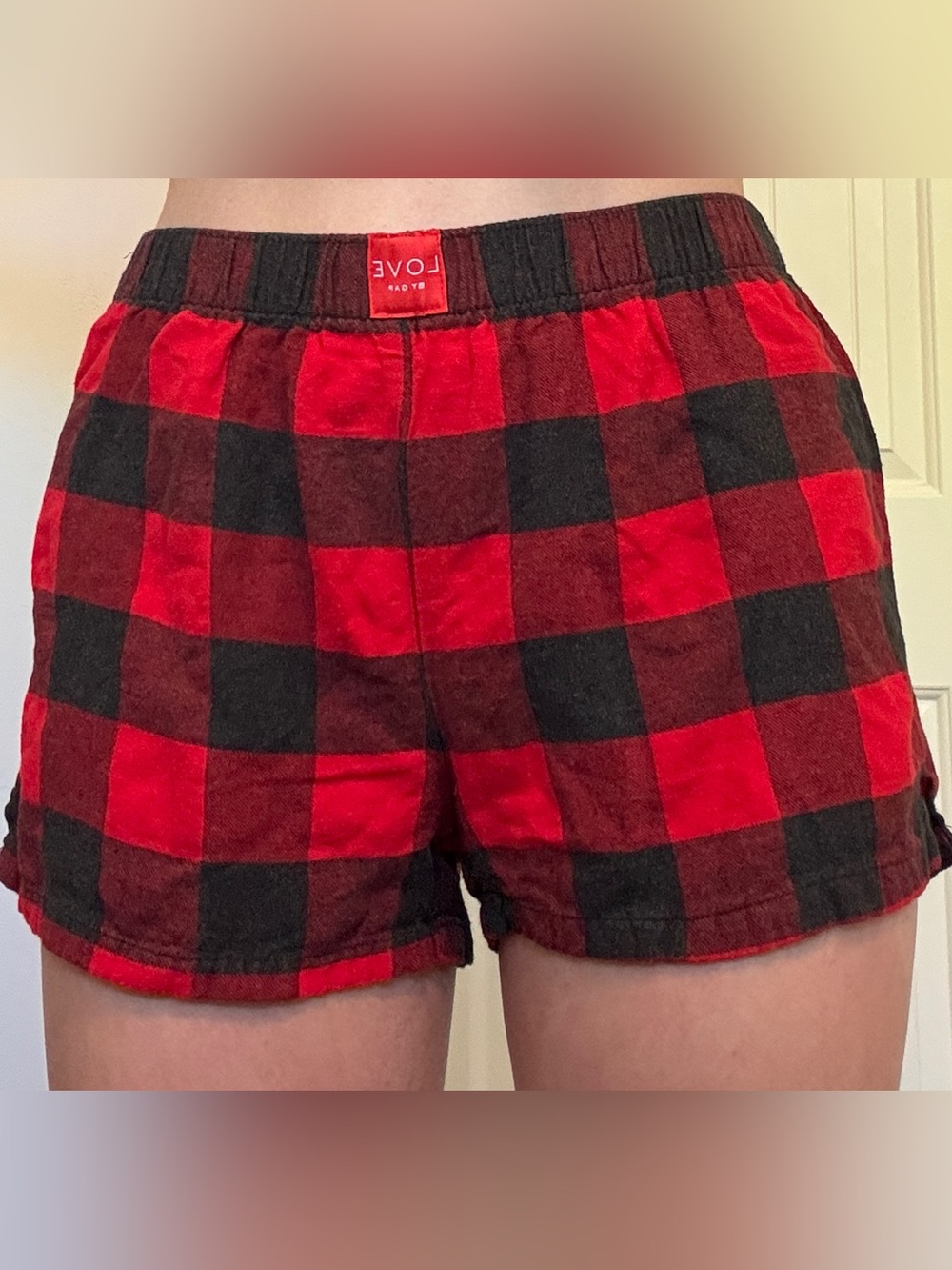 GAP Red and Black Buffalo Plaid Lounge Shorts
